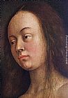 Jan Van Eyck Famous Paintings - The Ghent Altarpiece Eve [detail 1]